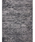 Gray and black patterned rug on a white background