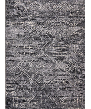 Gray and black patterned rug on a white background