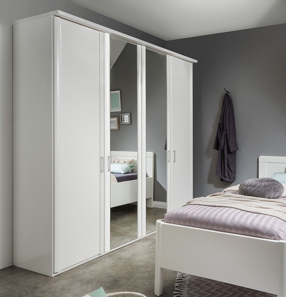 white wardrobe with mirror