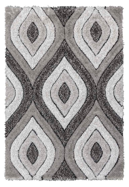 Luxus Shaggy Teardrop Rug - Grey