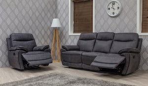Lotus Charcoal Grey Fabric Suite