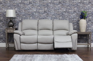 Serena Leather Sofa 3 Grey
