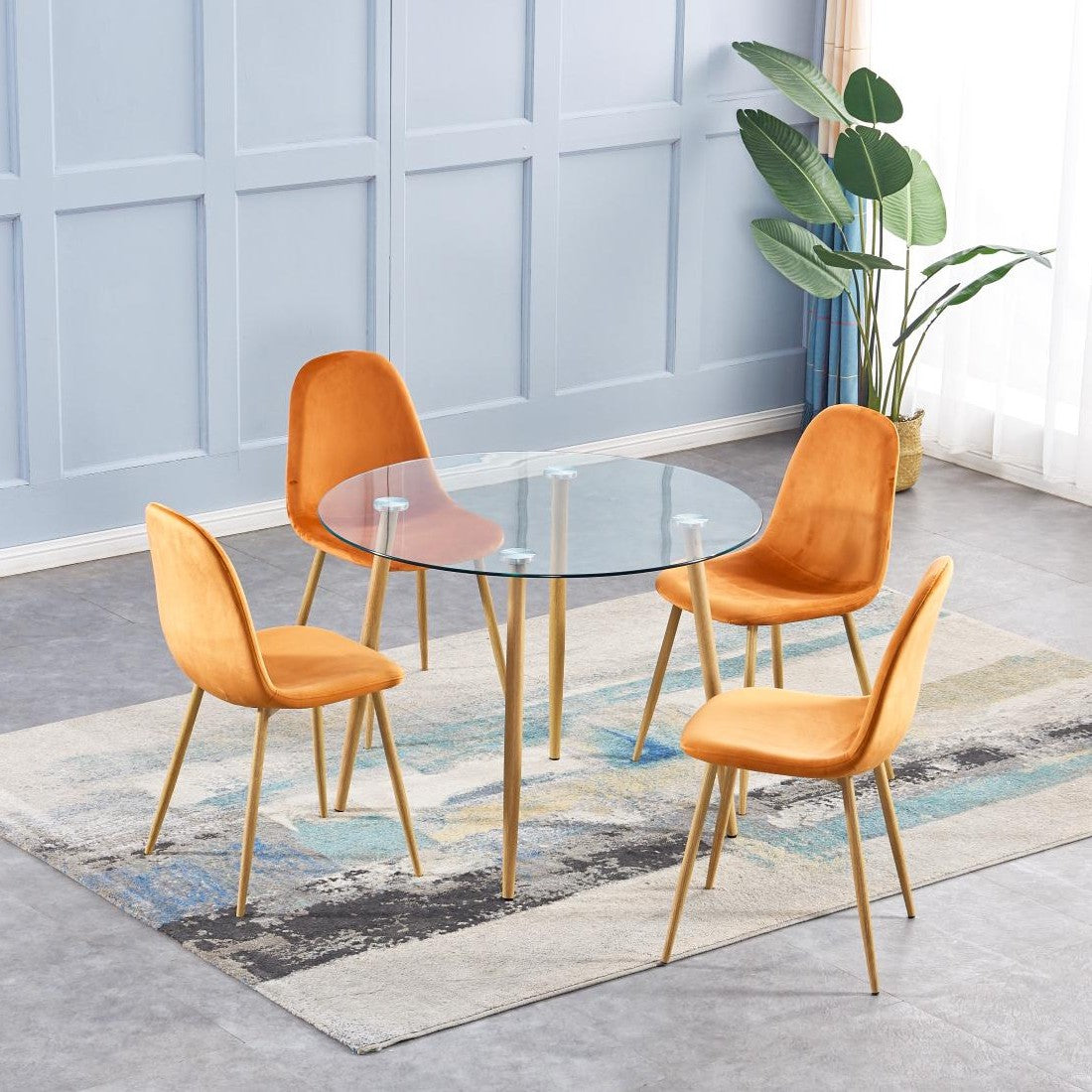 Oslo Round Glass Table (Cross Leg)