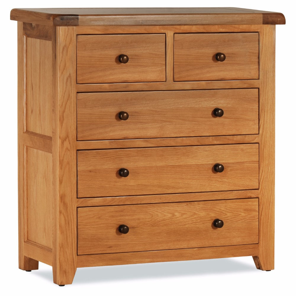 Oscar 2+3 Solid Oak Drawer Chest