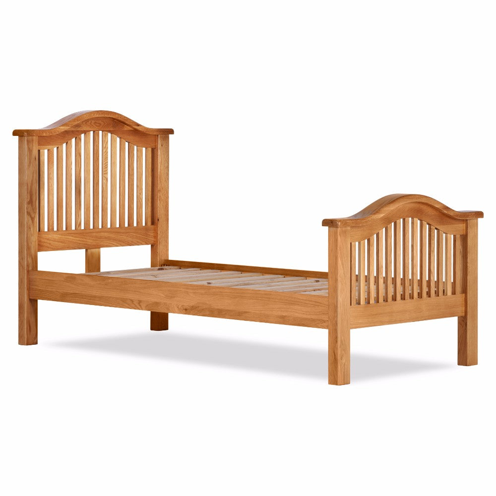 Oscar Curved Solid Oak Bed