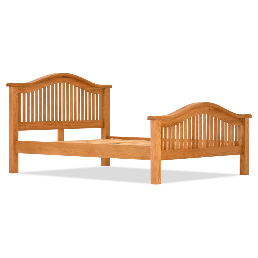 Oscar Curved Solid Oak Bed