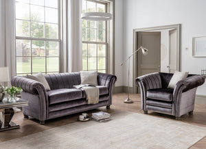 Giselle 3 Seater 2 Scatters - Charcoal