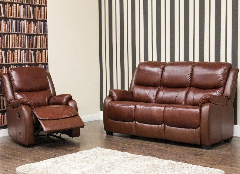 Parker Sofa - Half Leather - Tabac