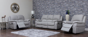 Serena Leather Sofa 2 Grey