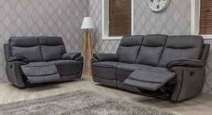 Lotus Charcoal Grey Fabric Suite