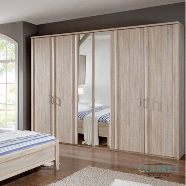 wooden 6 door wardrobe