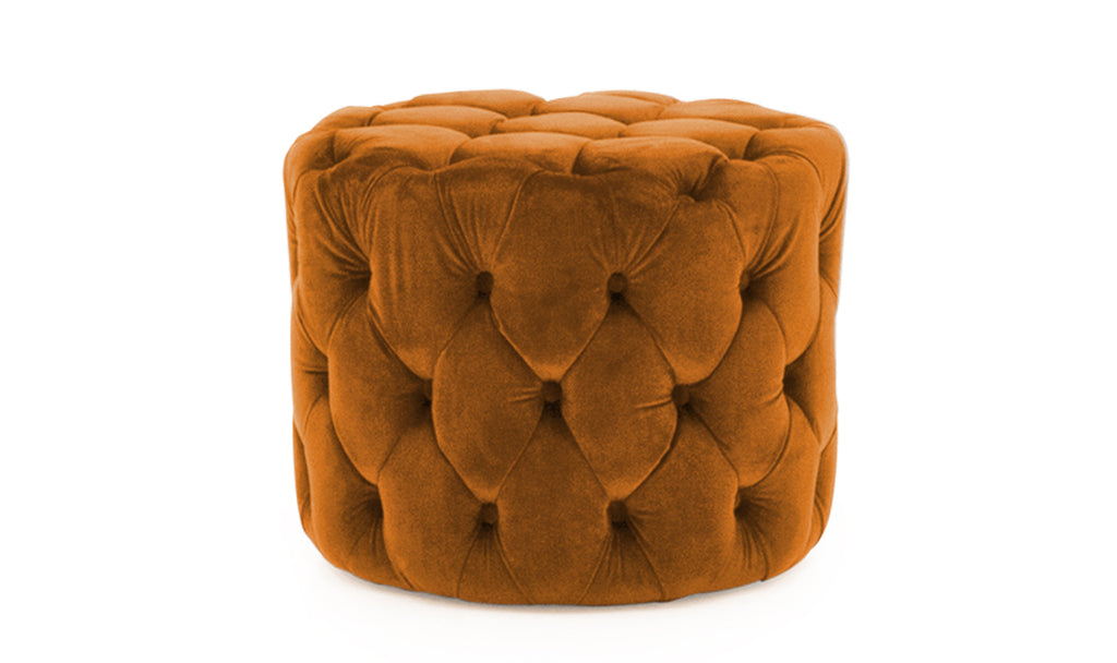 Perkins Footstool - Velvet Pumpkin