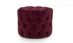 Perkins Footstool - Velvet Crimson