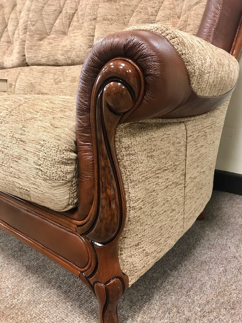 Queen Anne Fabric Sofa Suite 3+1+1
