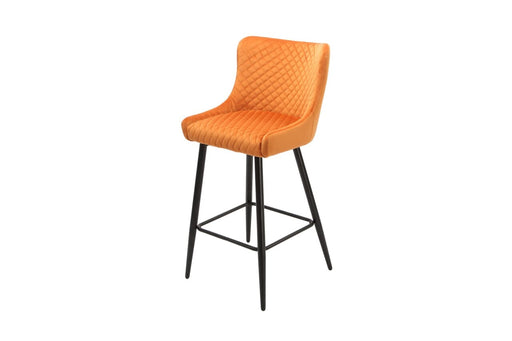 Talia Orange Velvet Barstool