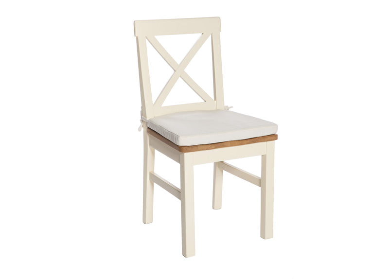 York Chair – Solid Seat – With Seat Pad – Ivory